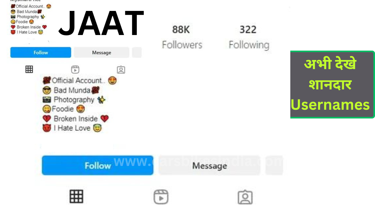 Top Jaat username for Instagram